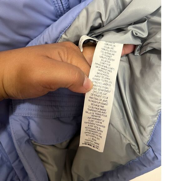 LL Bean Women's Large Goose Down Coat Puffer Jacket Collared Zip Up - Picture 6 of 6